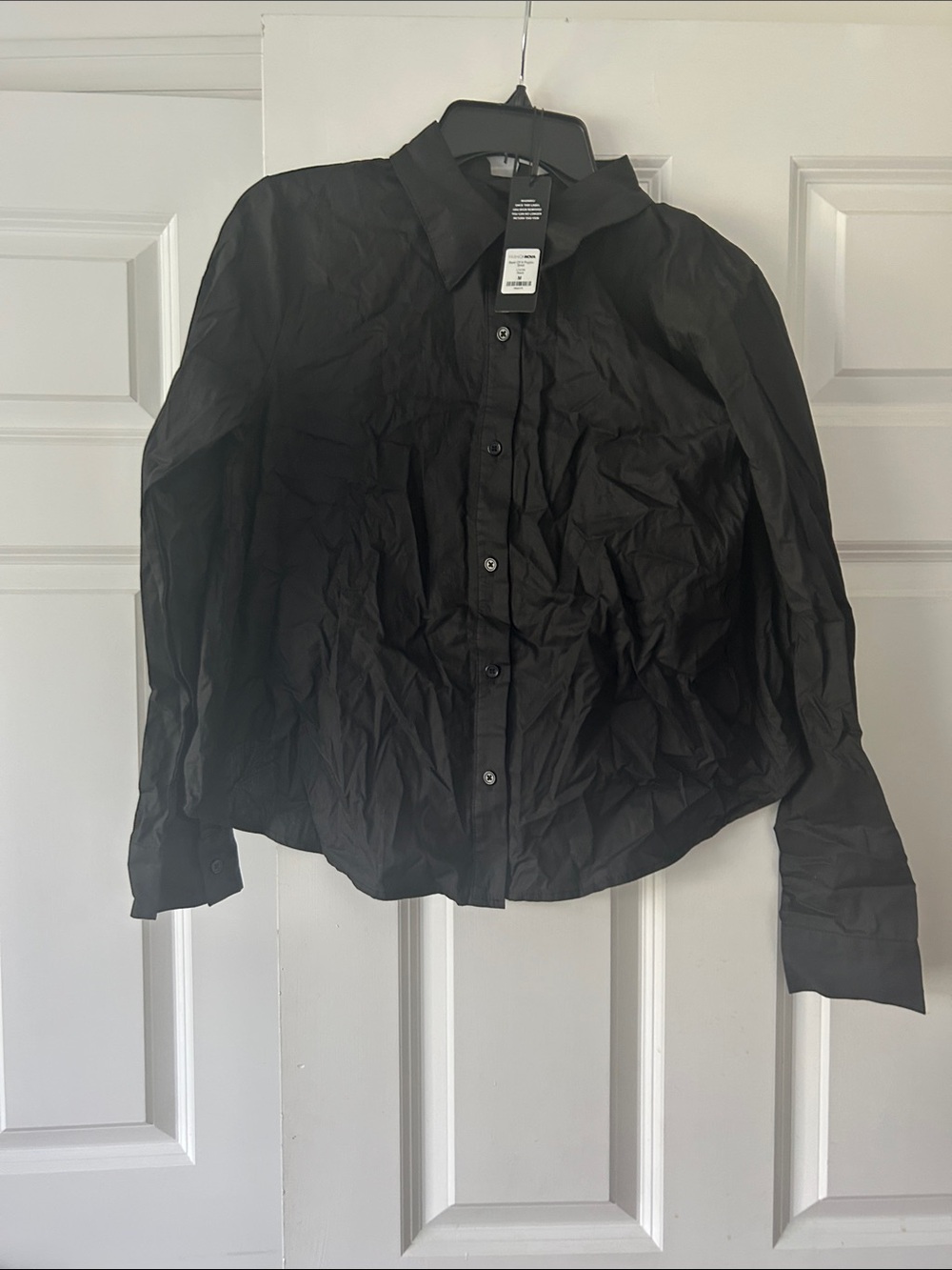 Fashion Nova Black Button-Down Dress Shirt